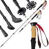 POWRX Trekkingstöcke Climber inkl. Workout I Wanderstöcke Teleskop höhenverstellbar 67-136 cm Aluminium mit Gummipuffer I GRATIS - Nordic Walking/Fitness App (Climber)
